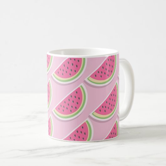 Cute Pink Watermelon Pattern Koffiemok (Voorkant rechts)