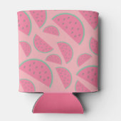 Cute Pink Watermelon Pattern Monogram Blikjeskoeler (Achterkant)