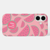 Cute Pink Watermelon Pattern Monogram Case-Mate iPhone Case (Achterkant (horizontaal))