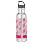 Cute Pink Watermelon Pattern Personalised Waterfles (Achterkant)