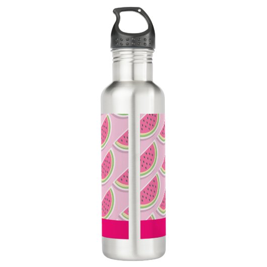Cute Pink Watermelon Pattern Personalised Waterfles (Achterkant)