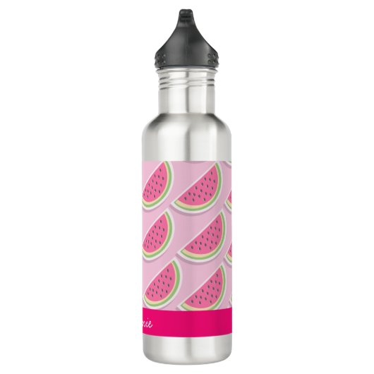 Cute Pink Watermelon Pattern Personalised Waterfles (Rechts)