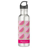 Cute Pink Watermelon Pattern Personalised Waterfles (Voorkant)