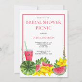 Cute Pink Watermelon Vrijgezellenfeest Picnic Kaart (Voorkant)