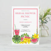 Cute Pink Watermelon Vrijgezellenfeest Picnic Kaart (Staand voorkant)