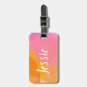 Cute Pink Waterverf Aangepaste naam voor het model Bagagelabel (Voorkant verticaal)