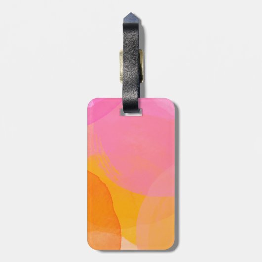 Cute Pink Waterverf Aangepaste naam voor het model Bagagelabel (Achterkant verticaal)