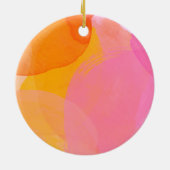 Cute Pink Waterverf Aangepaste naam voor het model Keramisch Ornament (Achterkant)