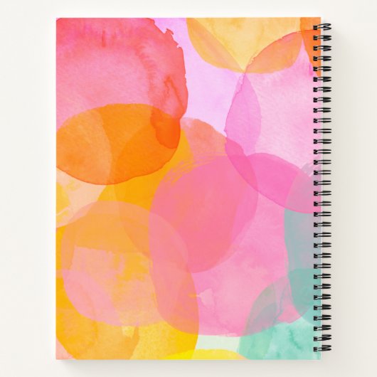 Cute Pink Waterverf Aangepaste naam voor het model Notitieboek (Achterkant)