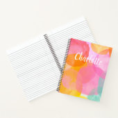 Cute Pink Waterverf Aangepaste naam voor het model Notitieboek (Binnen)