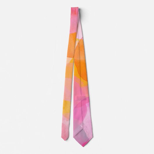 Cute Pink Waterverf Abstract Patroon Stropdas (Achterkant)