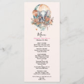 Cute Pink Waterverf Air Ballon Elephant Baby Sho Menu (Achterkant)