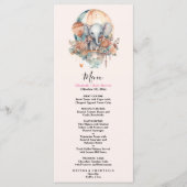 Cute Pink Waterverf Air Ballon Elephant Baby Sho Menu (Voorkant)
