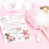 Cute Pink Waterverf Baby Girl Shower Kaart