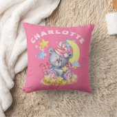 Cute Pink Waterverf Beer Slaaptijd Nursery Kussen (Deken)