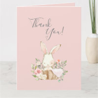 Cute Pink Waterverf Bunny Baby shower