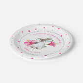 Cute Pink Waterverf Bunny Girl Baby shower Papieren Bordje (Gekanteld)