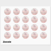 Cute Pink Waterverf Butteryfly Weddenschap Harteli Ronde Sticker (Vel)