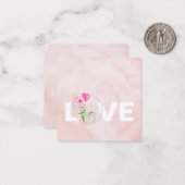 Cute Pink Waterverf Cactus Valentijnsdag Notitiekaartje (Voorkant / Achterkant in situ)