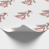 Cute Pink Waterverf Diva Glam Stilettos Cadeaupapier (Hoek)