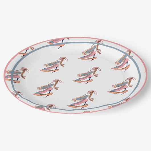 Cute Pink Waterverf Diva Glam Stilettos Papieren Bordje (Gekanteld)