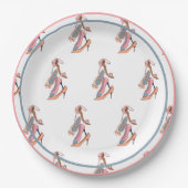 Cute Pink Waterverf Diva Glam Stilettos Papieren Bordje (Voorkant)