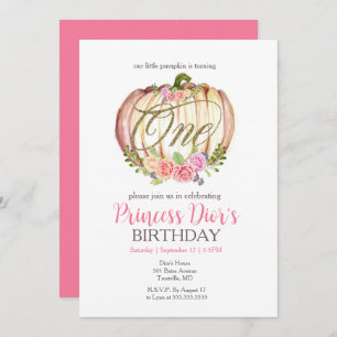 Cute Pink Waterverf eerste verjaardag Kaart