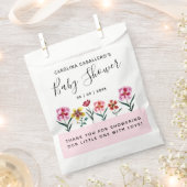 Cute Pink Waterverf Floral Girl Baby shower Bedankzakje (Geknipt)