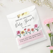 Cute Pink Waterverf Floral Girl Baby shower Bedankzakje (Gezegeld)