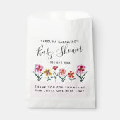 Cute Pink Waterverf Floral Girl Baby shower Bedankzakje (Voorkant)