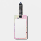 Cute Pink Waterverf Girl Paris Eiffel Tower Bagagelabel (Achterkant verticaal)