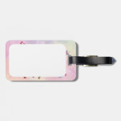 Cute Pink Waterverf Girl Paris Eiffel Tower Bagagelabel (Achterkant horizontaal)