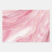 Cute Pink Waterverf Marmer met Gold Glitter Inpakpapier Vel (Voorkant 2)