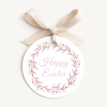 Cute Pink Waterverf Pussy Willow Happy Pasen