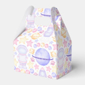 Cute Pink Waterverf Space Astronaus Birthday Bedankdoosjes (Achterkant)