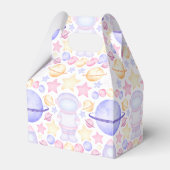 Cute Pink Waterverf Space Astronaus Birthday Bedankdoosjes (Voorkant Zijde)