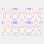 Cute Pink Waterverf Space Astronaus Birthday Inpakpapier Vel (Voorkant 2)