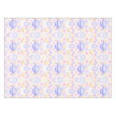 Cute Pink Waterverf Space Astronaus Birthday Tafelkleed (Voorkant (Horizontaal))