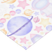 Cute Pink Waterverf Space Astronaus Birthday Tafelkleed (Gekanteld)