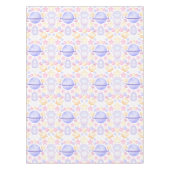 Cute Pink Waterverf Space Astronaus Birthday Tafelkleed (Voorkant)