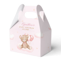 Cute Pink Waterverf Teddy Bear Girl Baby shower
