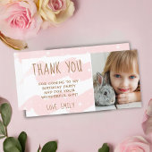 Cute Pink Wave Waterverf Star Girl Foto Bedankkaart