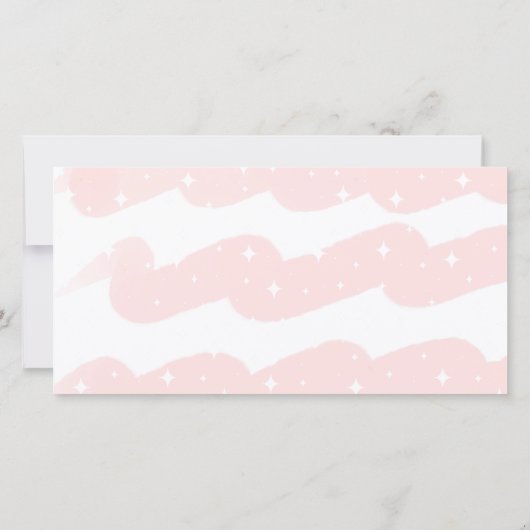 Cute Pink Wave Waterverf Star Girl Foto Bedankkaart (Achterkant)