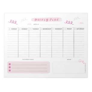 Cute Pink Weekly Planner Notitieblok