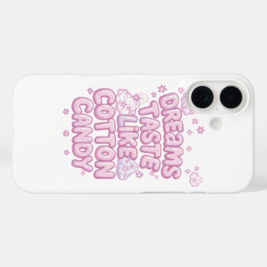 Cute Pink Whimsical Dreamer Typography Case-Mate iPhone Case (Achterkant (horizontaal))
