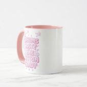 Cute Pink Whimsical Dreamer Typography Mok (Voorkant links)