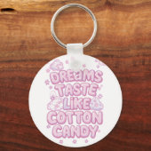 Cute Pink Whimsical Dreamer Typography Sleutelhanger (Voorkant)
