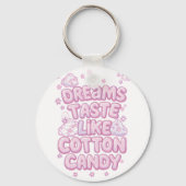 Cute Pink Whimsical Dreamer Typography Sleutelhanger (Achterkant)