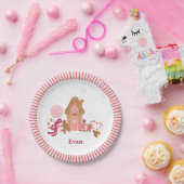 Cute Pink White Gingerbrood Snoep Paper Bord (Feest)
