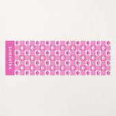 Cute Pink White Gingham Paw Prins Custom Yogamat (Voorkant (horizontaal))